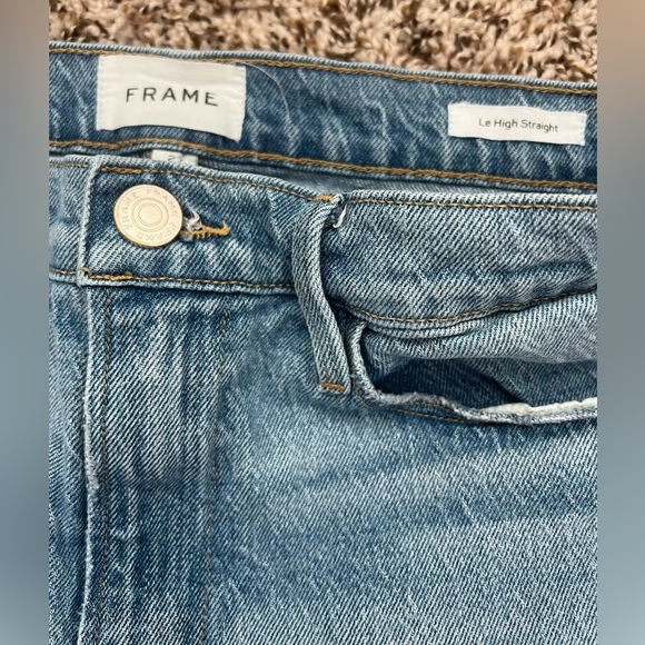 FRAME Blue Le High Straight Leg Stretch Denim Jeans Women's 27 (0708) - Picture 3 of 14